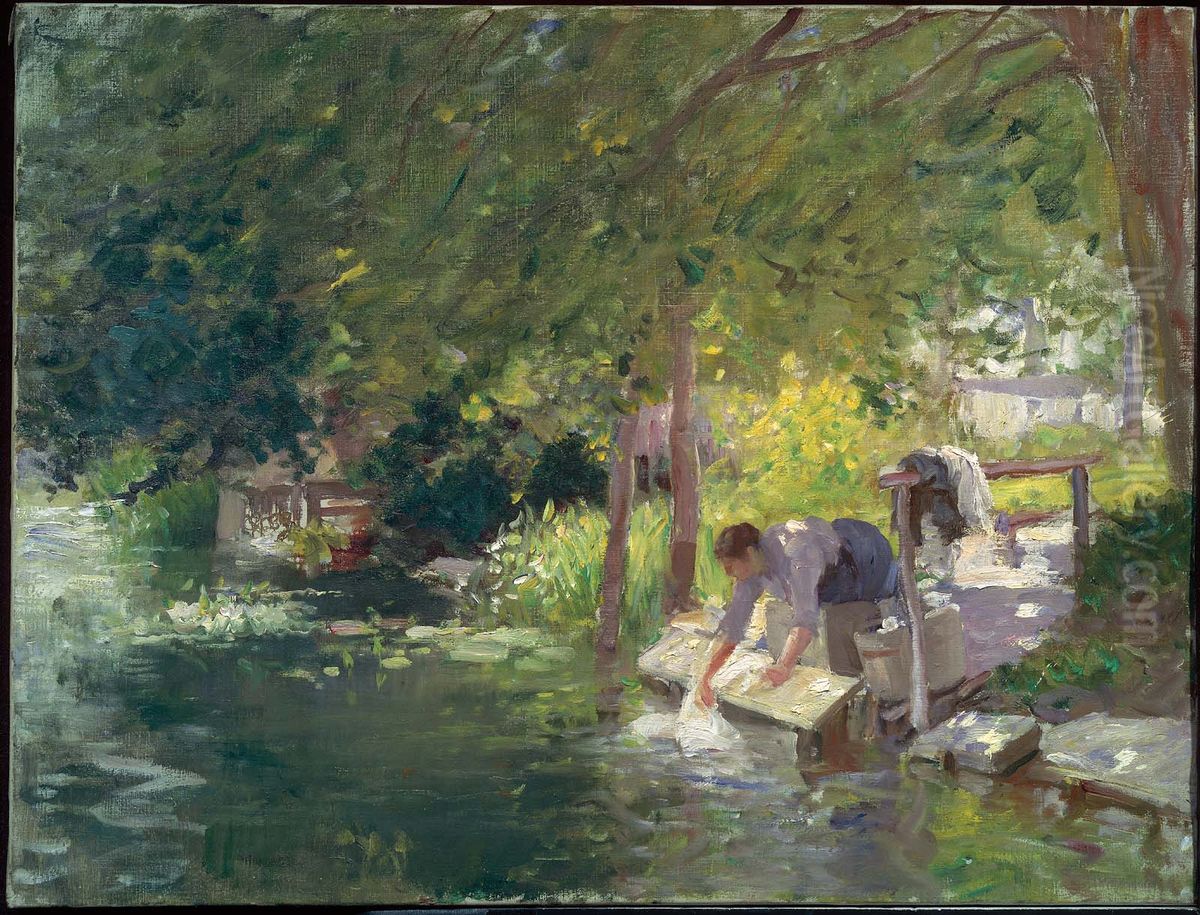 La Blanchisseuse Oil Painting by Frederic Porter Vinton