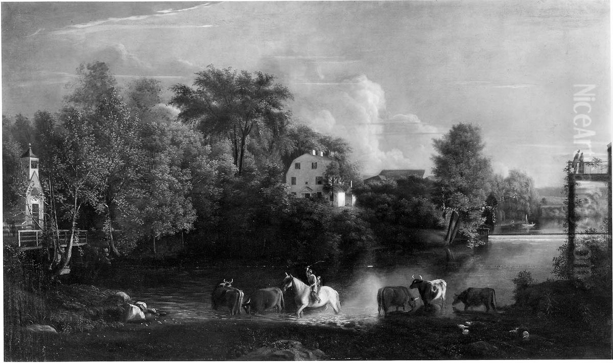 The Hollingsworth Home in Milton Oil Painting by George Hollingsworth