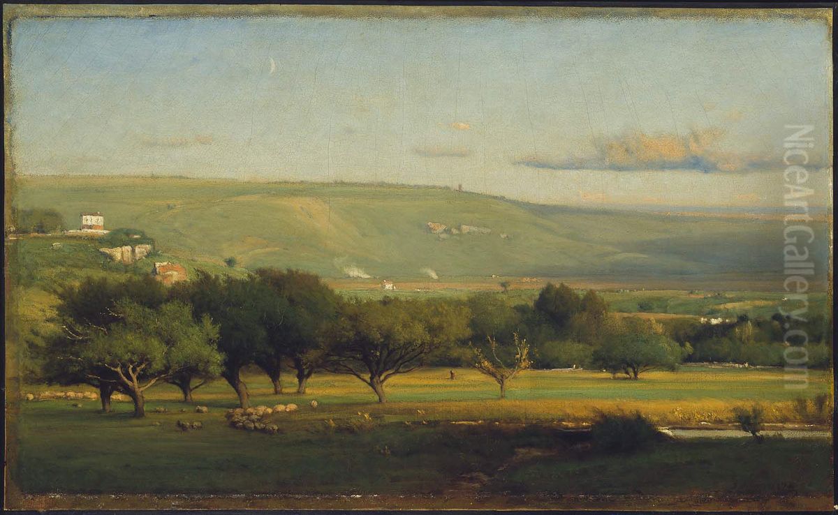 Italian Landscape Oil Painting by George Inness