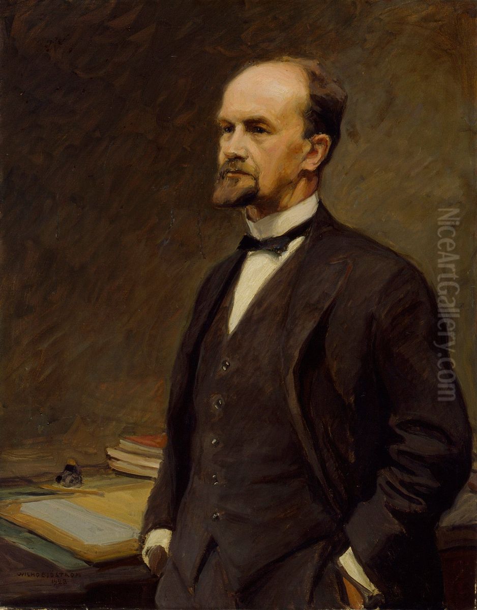 Portrait of Otto Manninen Oil Painting by Vilho Sjostrom