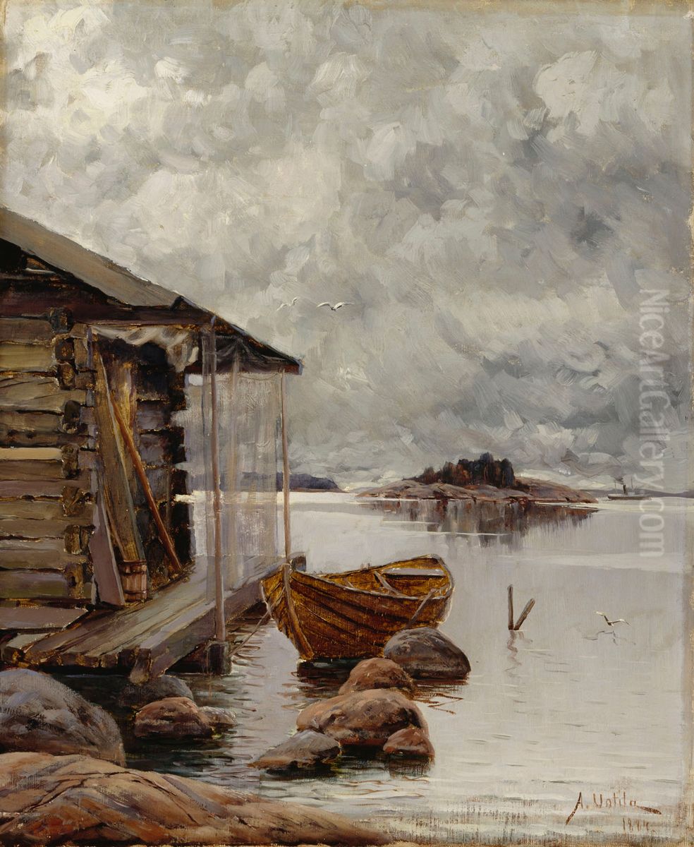 Nuottakota Oil Painting by Aukusti Uotila