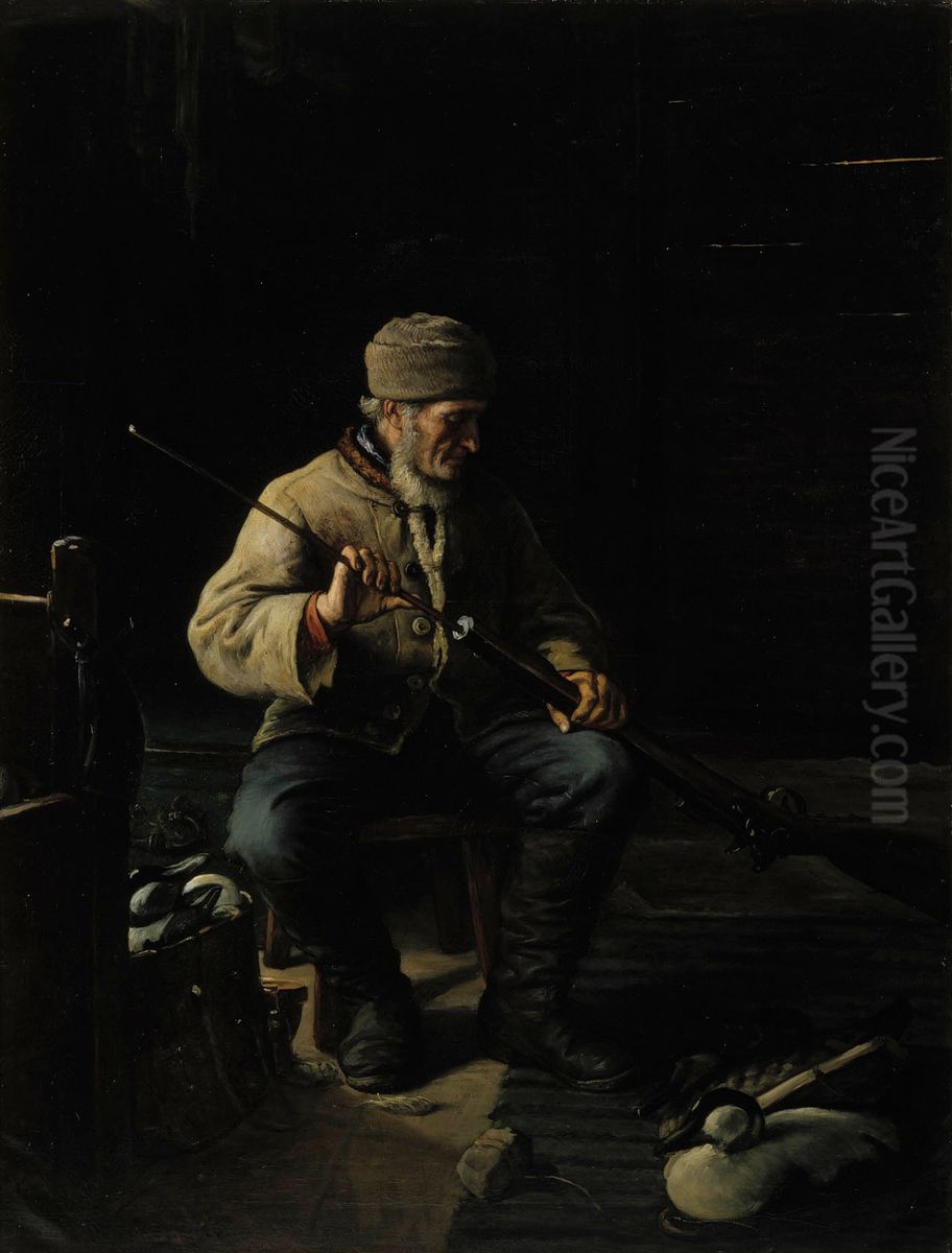 Before the Chase Oil Painting by Adolf von Becker