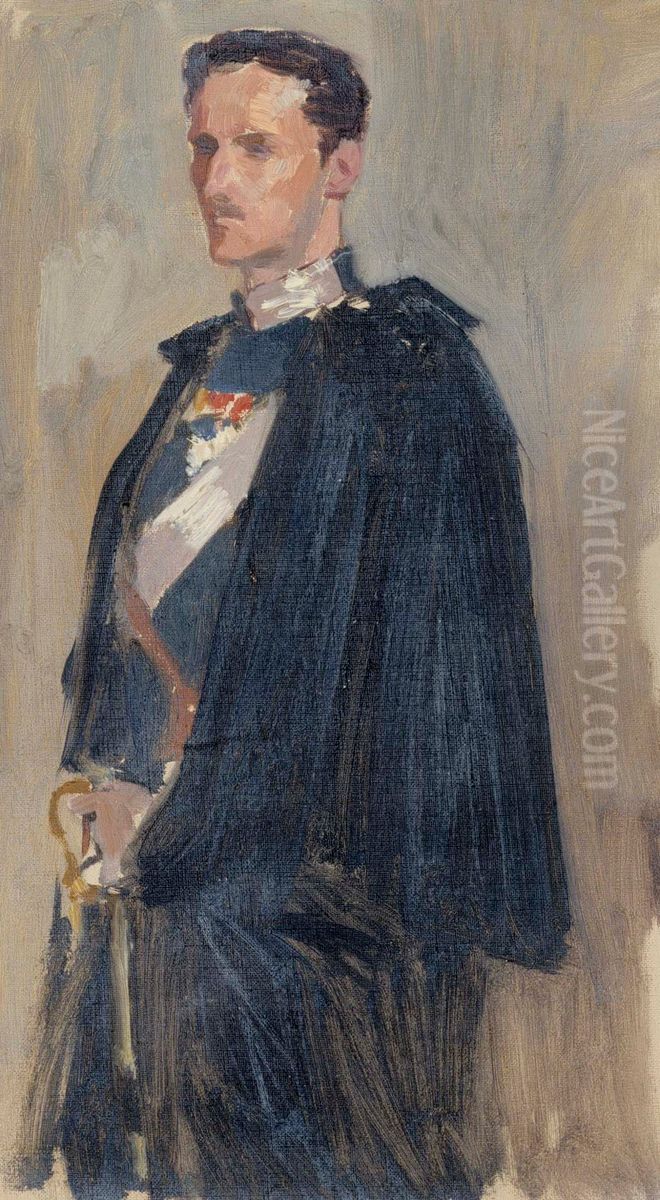 Skecth for the Portrait of Prince Carl Oil Painting by Albert Edelfelt