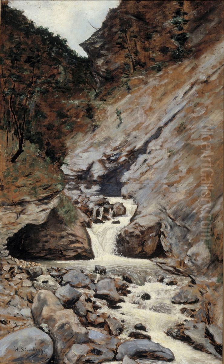 Mountain Stream in Caucasia Oil Painting by Hugo Simberg