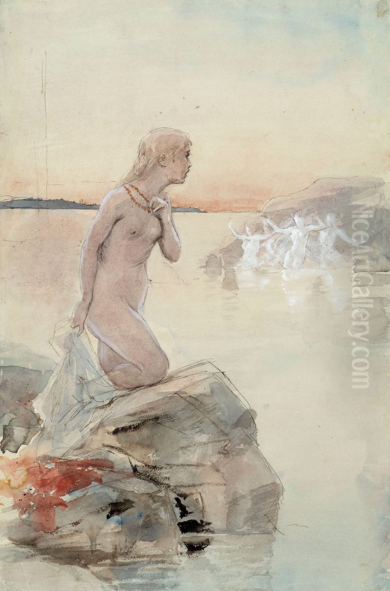 Aino Oil Painting by Albert Edelfelt