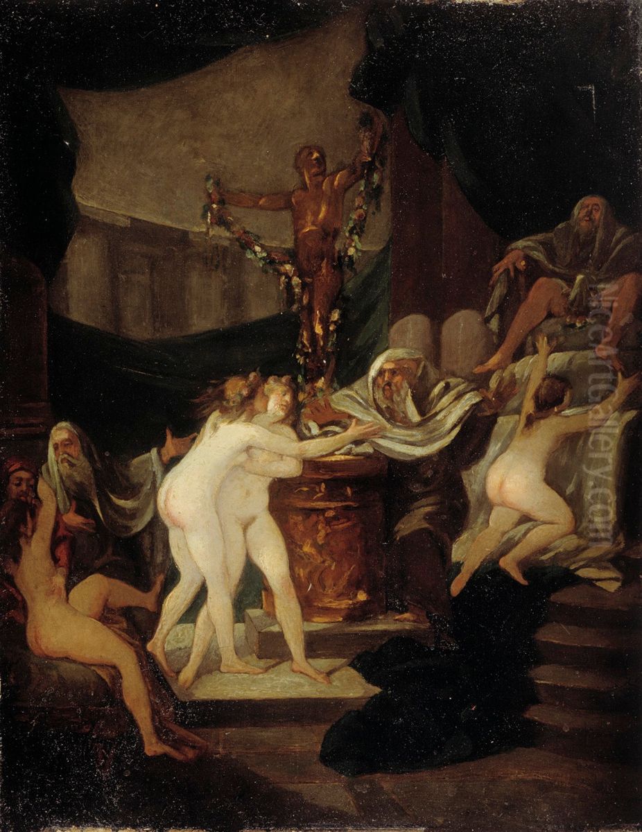 The Feast of Bacchus Oil Painting by Alexandre-Evariste Fragonard