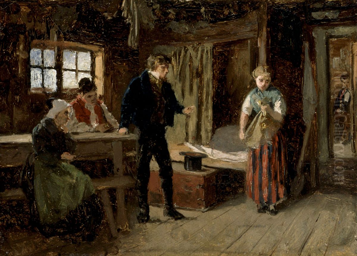 Kosinta Ahvenanmaalla, harjoitelma Oil Painting by Karl Jansson