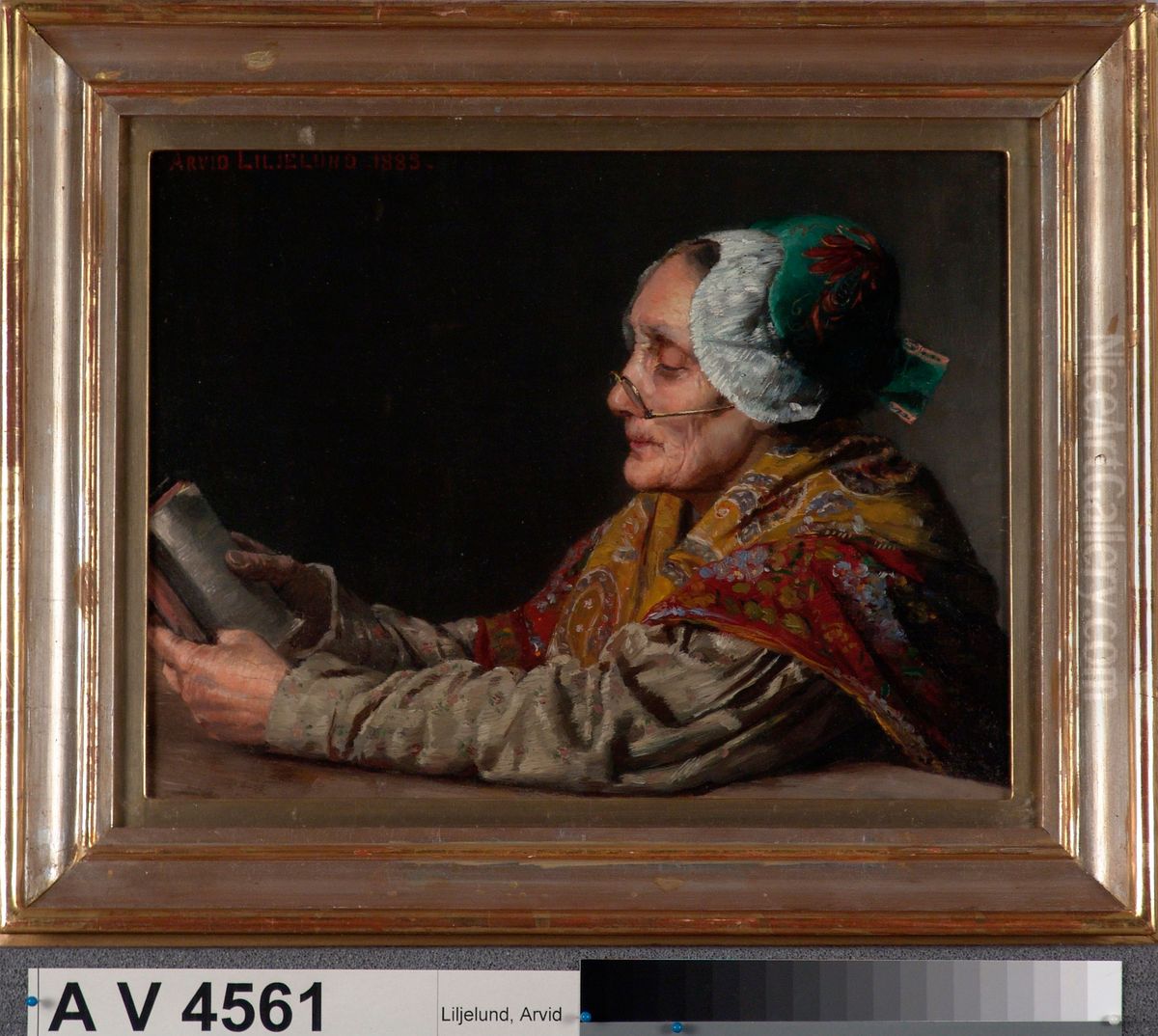 Lukeva eukko Oil Painting by Arvid Liljelund