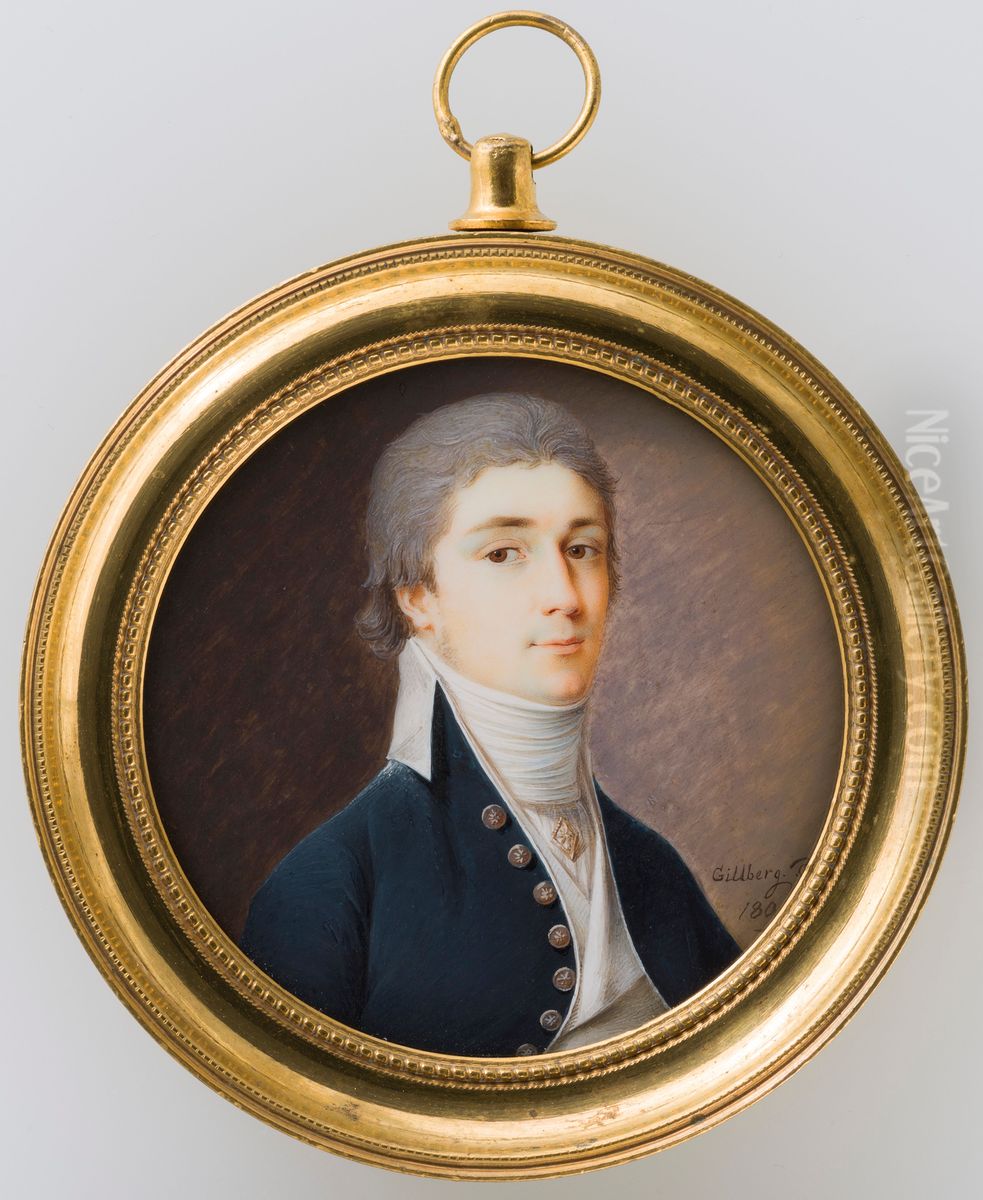 Lieutenant colonel C. G. Back Oil Painting by Jacob Axel Gillberg