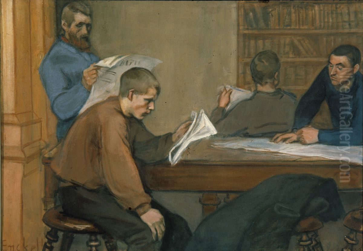 Lasesalen Oil Painting by Magnus Enckell