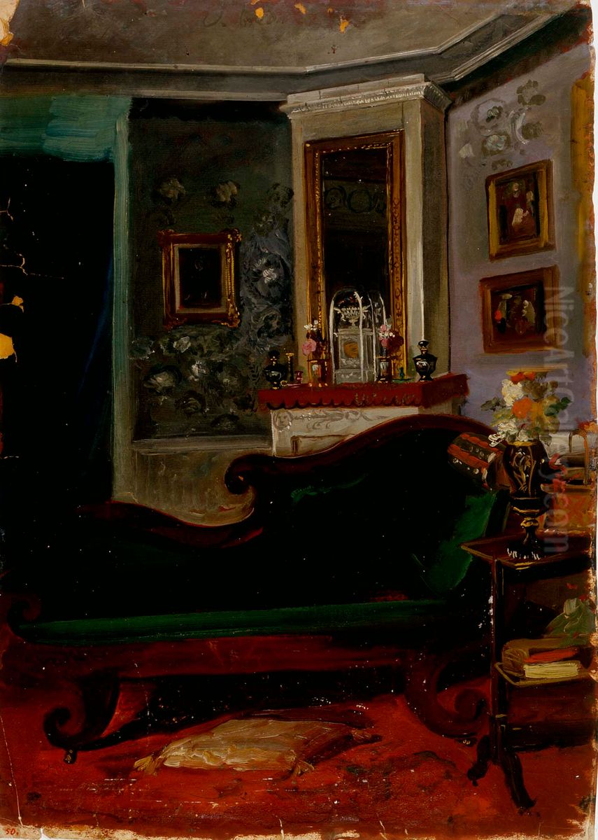 Vihrea sohva Oil Painting by Robert Wilhelm Ekman