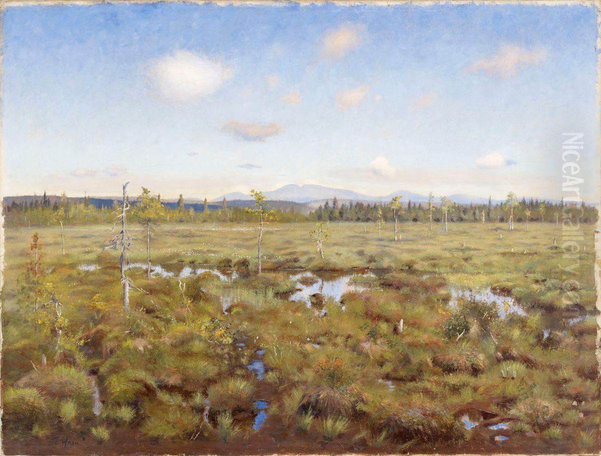 Maisema Lapista Oil Painting by Torsten Wasastjerna