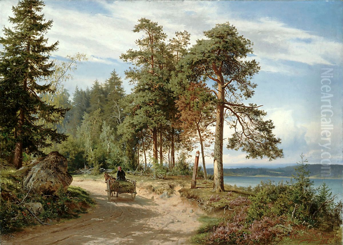 Road in Finland Oil Painting by Hjalmar Munsterhjelm
