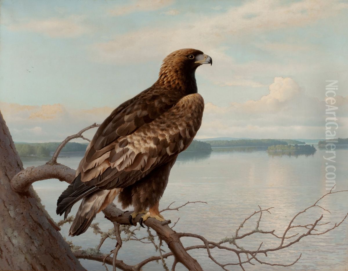 Golden Eagle by a Lake Oil Painting by Ferdinand von Wright