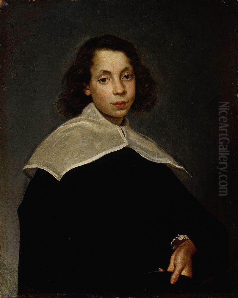 Portrait of a Young Boy Oil Painting by Frans Luycx