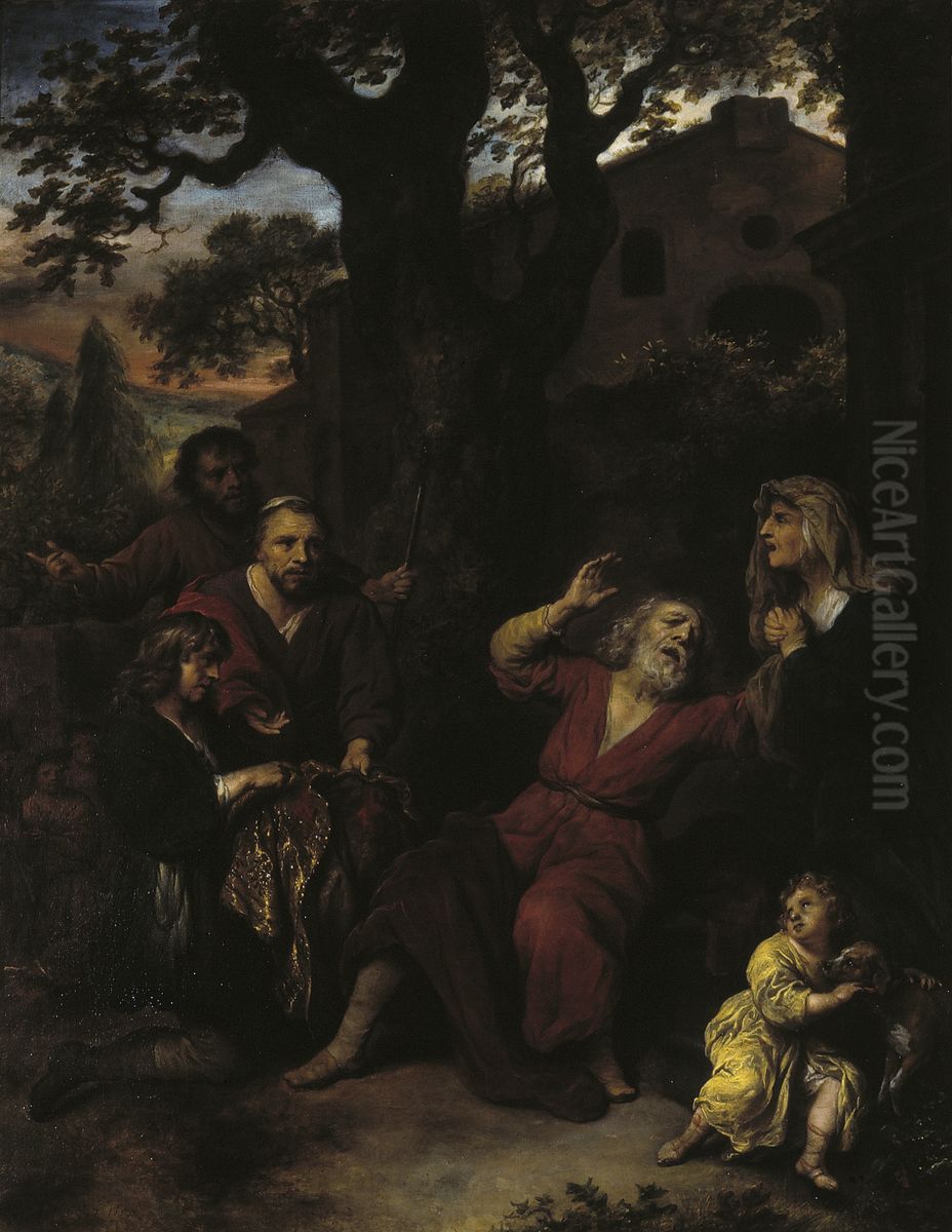 Joseph's Blooded Cloak Oil Painting by Govert Flinck