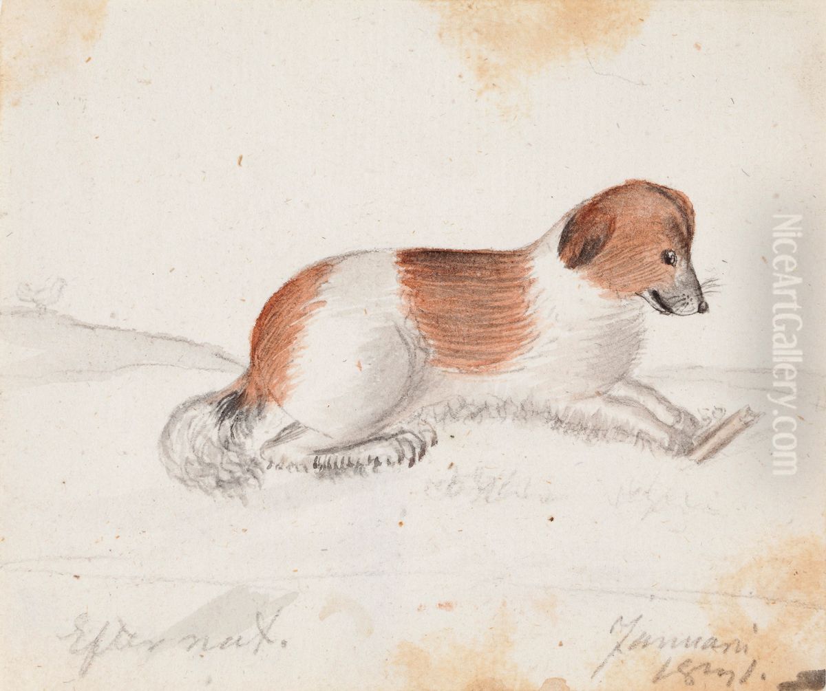 Dog Oil Painting by Ferdinand von Wright