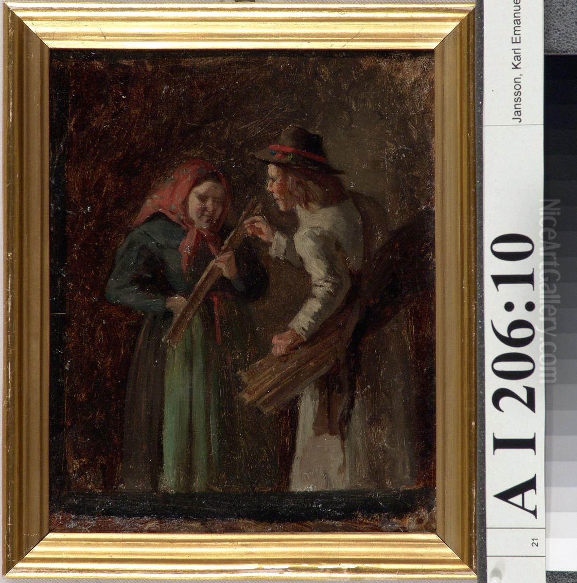 Taalalainen kulkukauppias, luonnos Oil Painting by Karl Jansson