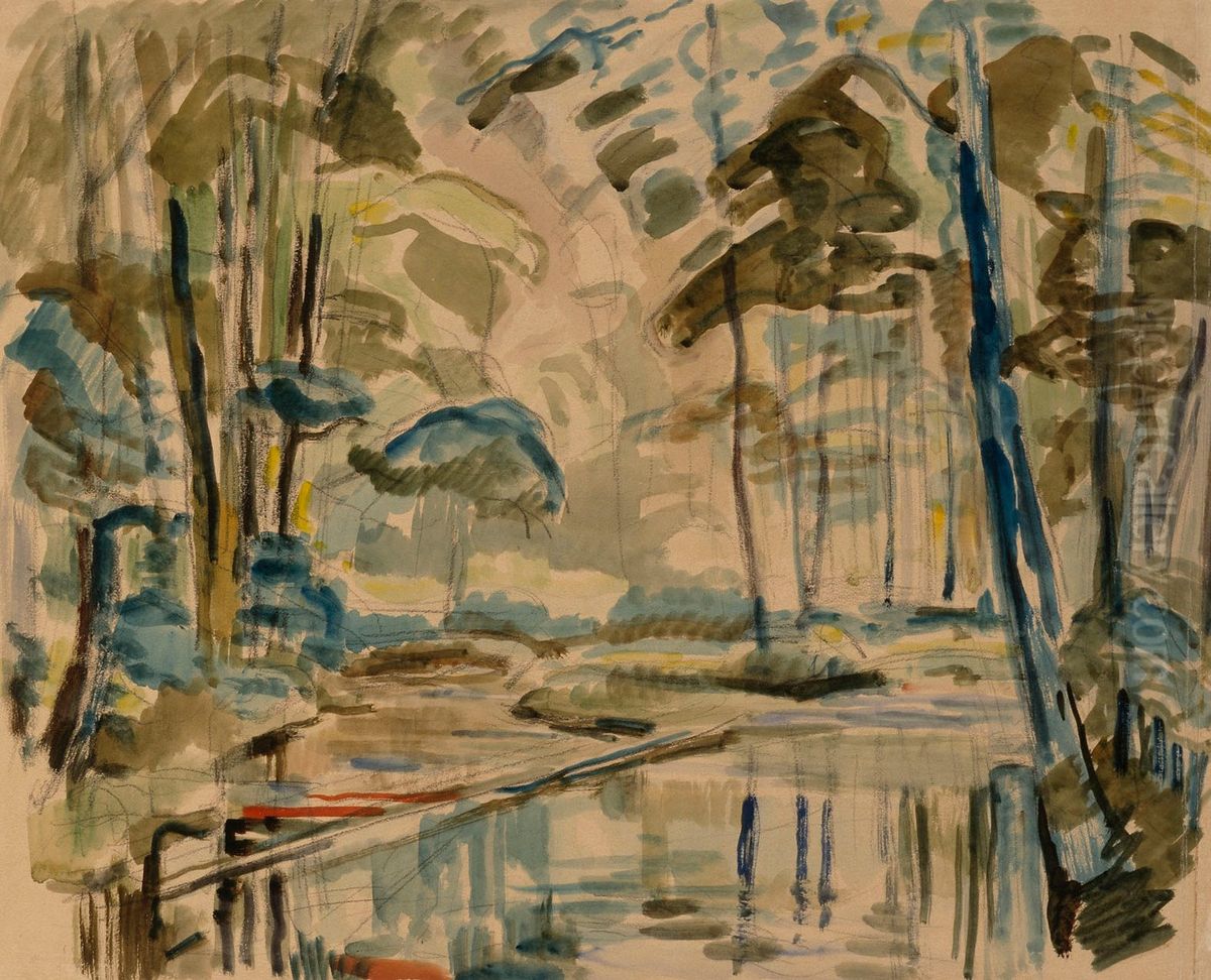 Skogssjo Oil Painting by Magnus Enckell