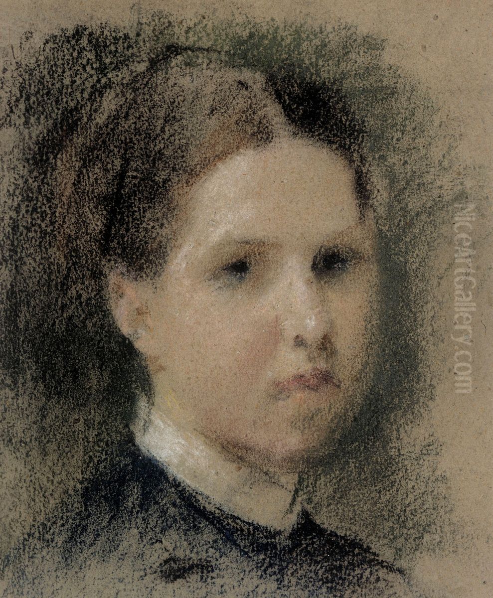 Portrait of Annie Edelfelt Oil Painting by Albert Edelfelt