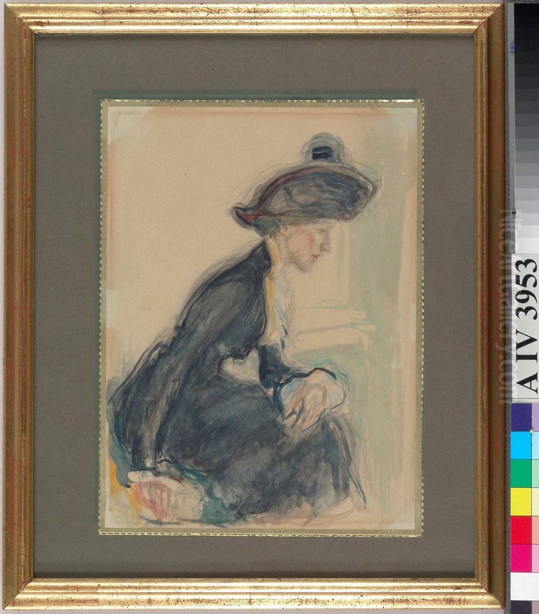 Fru Anni Lagerborg Oil Painting by Magnus Enckell