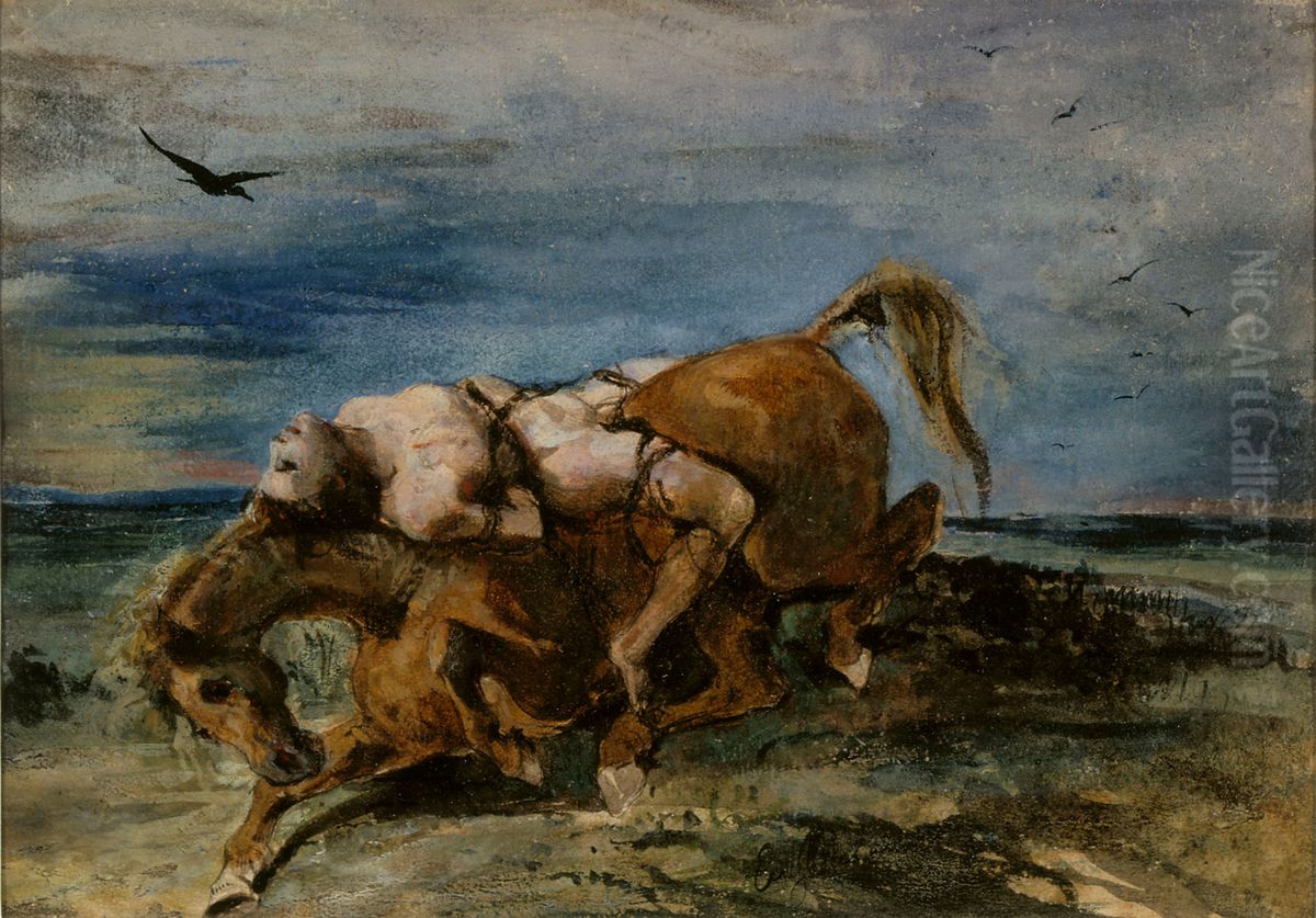 Mazeppa on the Dying Horse Oil Painting by Eugene Delacroix