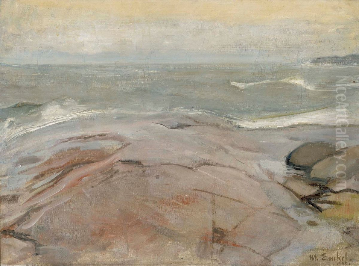 Havsmotiv fran Hogland Oil Painting by Magnus Enckell