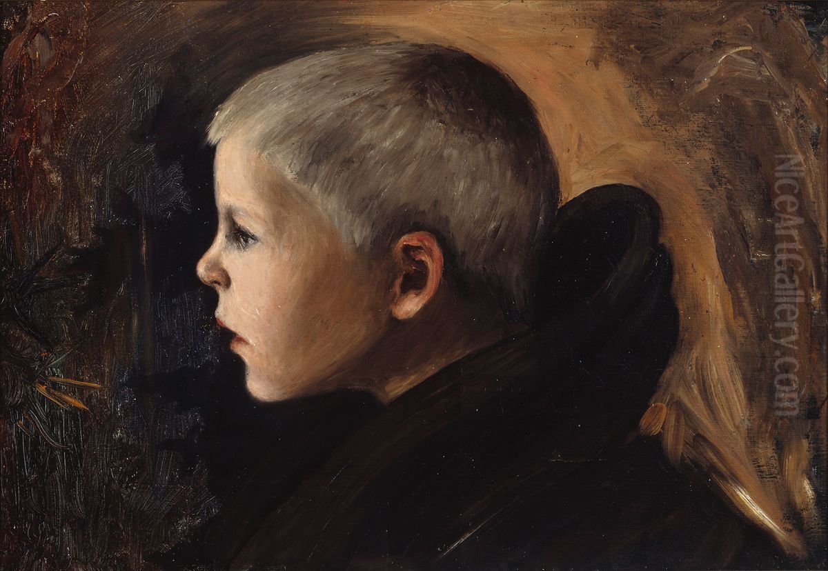 Boy from Sakkijarvi Oil Painting by Hugo Simberg