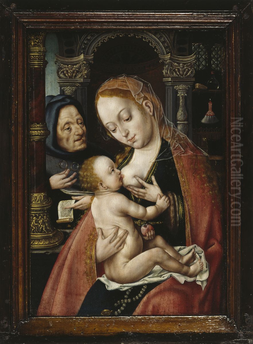 Pyha perhe Oil Painting by Joos Van Cleve