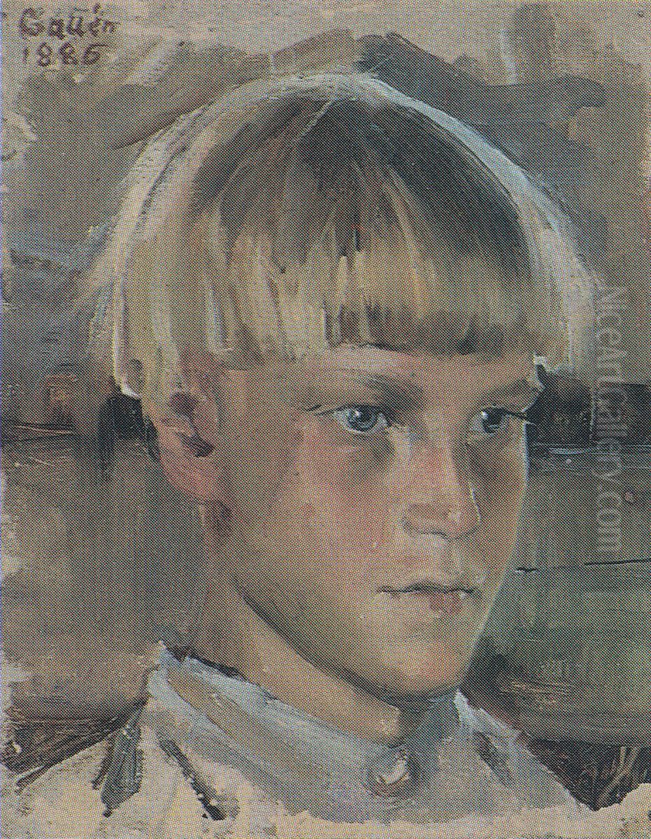 Varnlos gosse Oil Painting by Akseli Valdemar Gallen-Kallela