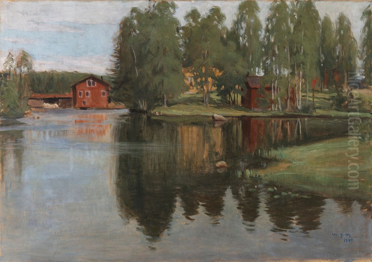 Landscape from Inha Oil Painting by Vilho Sjostrom
