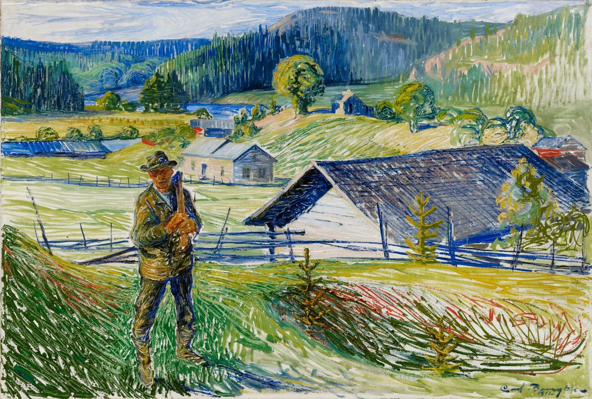 Kiialan vainiot Oil Painting by Carl Bengts