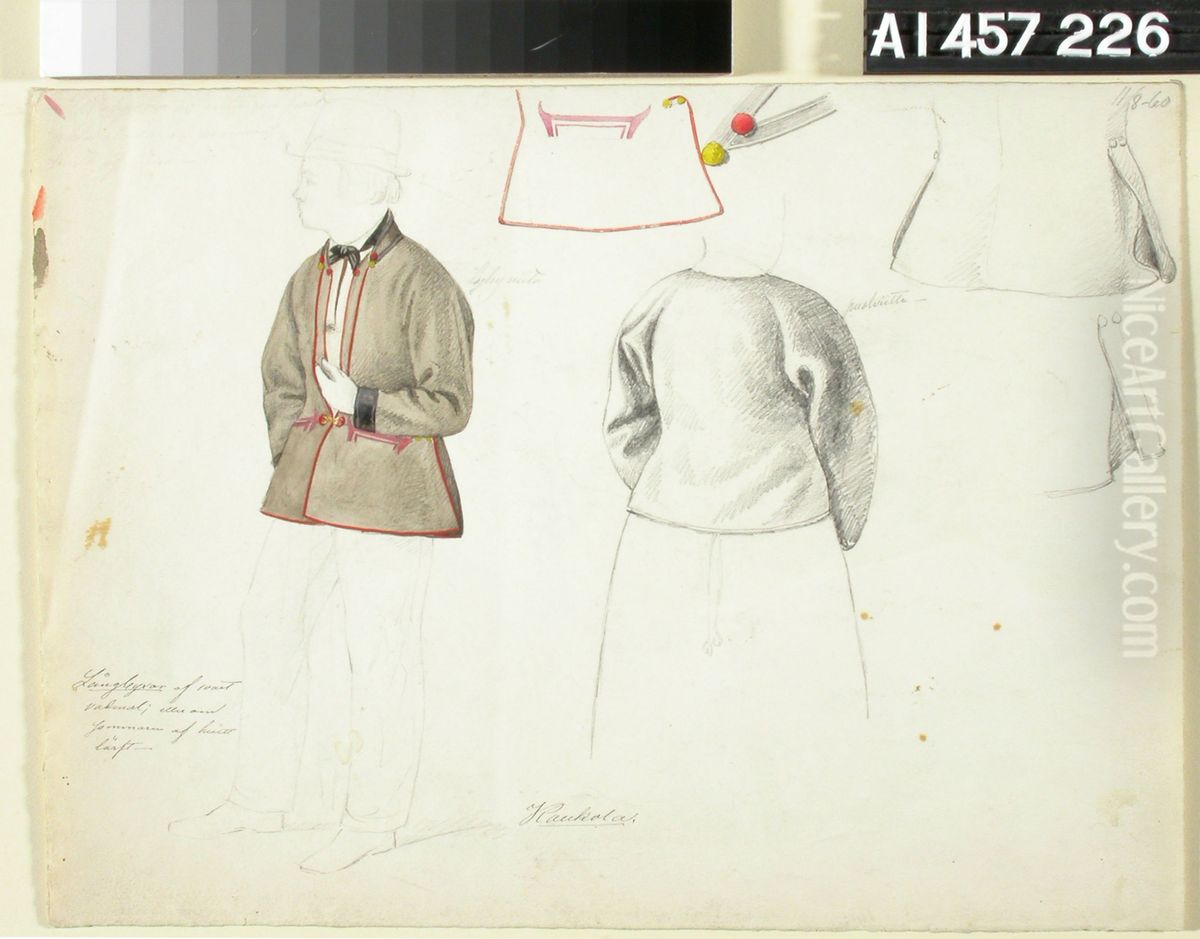 Kansallispukuharjoitelmia Oil Painting by Robert Wilhelm Ekman