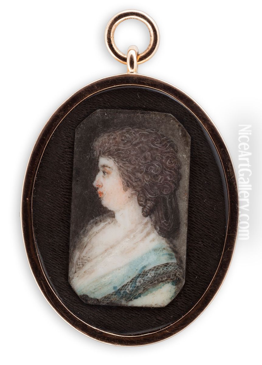 Portrait of a young lady Oil Painting by Anton Ulrik Berndes