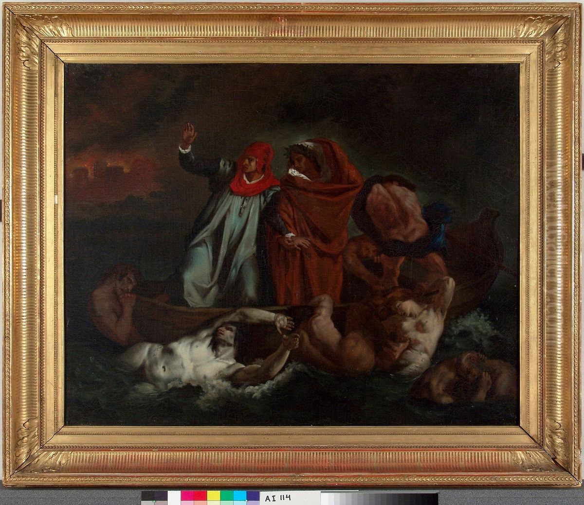 Dante ja Vergilius manalassa, kopio Eugene Delacroixin mukaan Oil Painting by Adolf von Becker