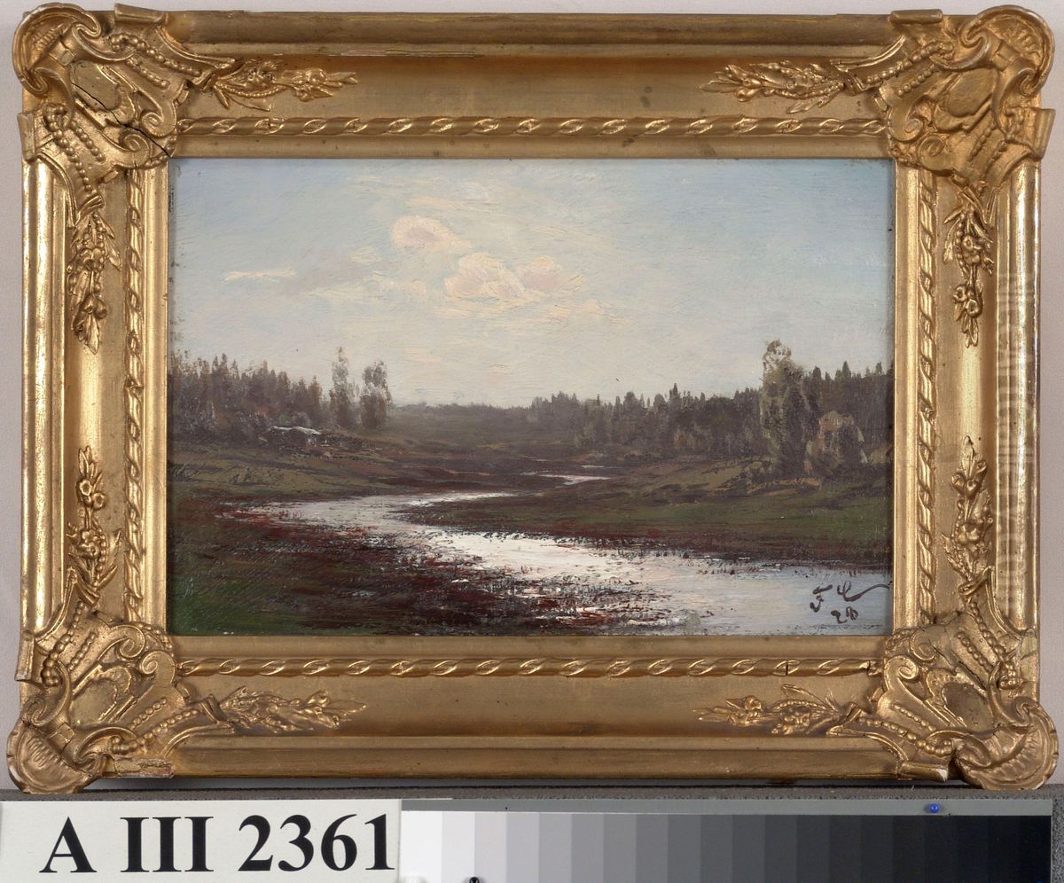 River Landscape Oil Painting by Fanny Churberg