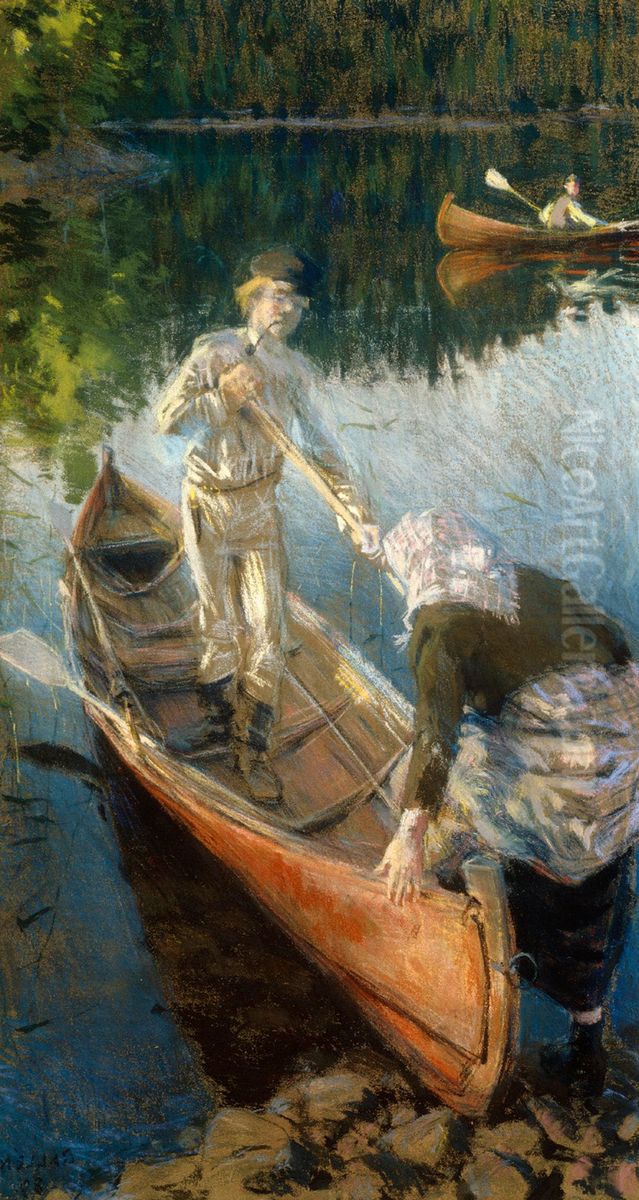 Midsummer Night Oil Painting by Akseli Valdemar Gallen-Kallela