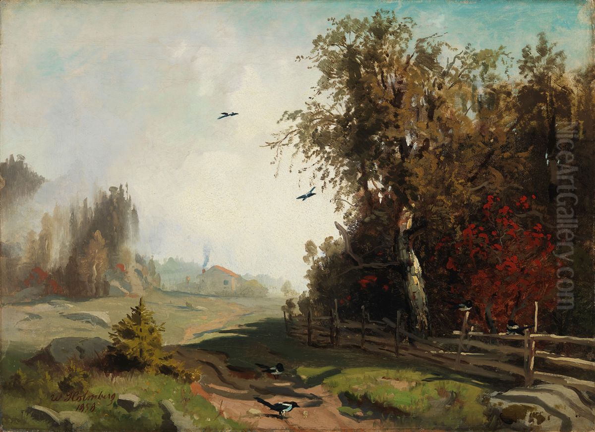 Syysaamu Hakadalissa (Syysaamu Ringerikessa) Oil Painting by Werner Holmberg