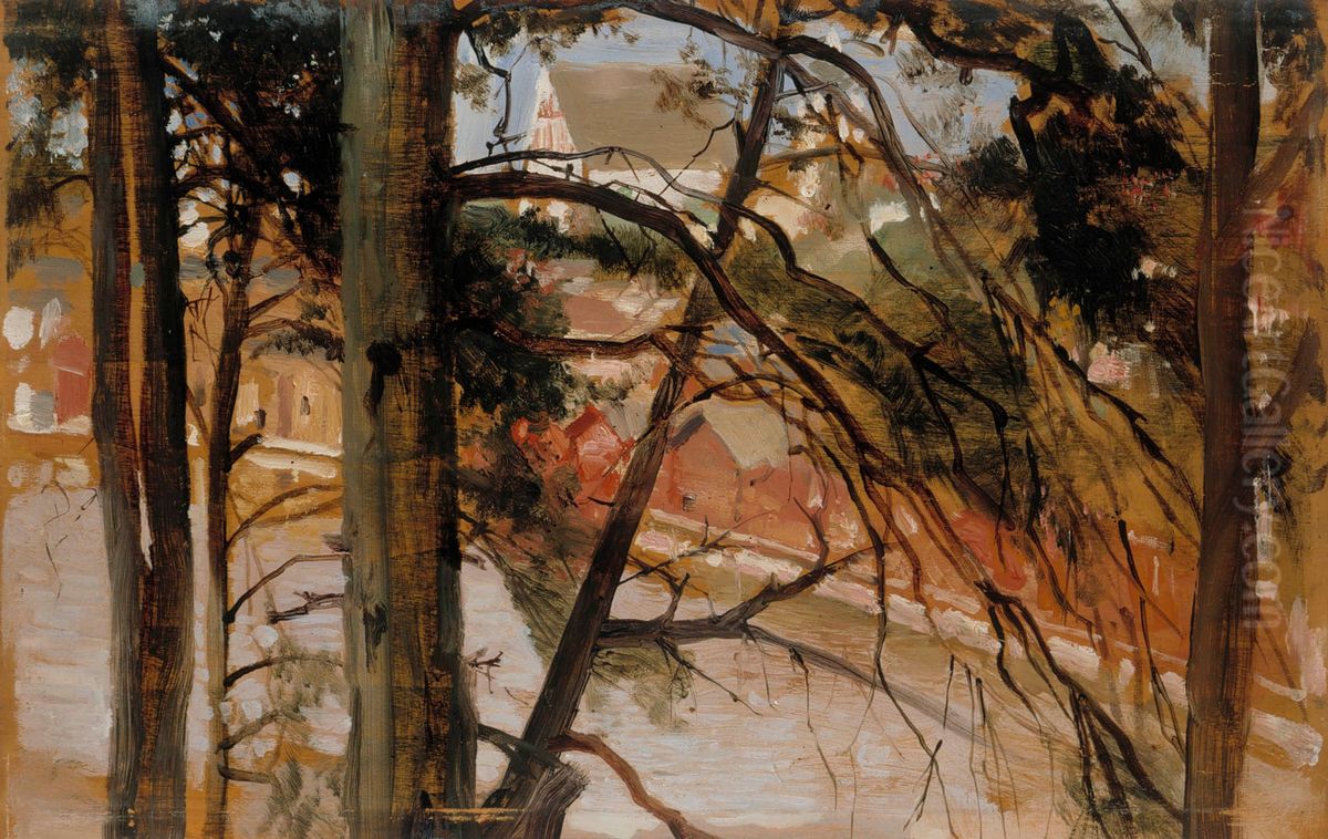 Study for Porvoo from Nasinmaki Hill Oil Painting by Albert Edelfelt