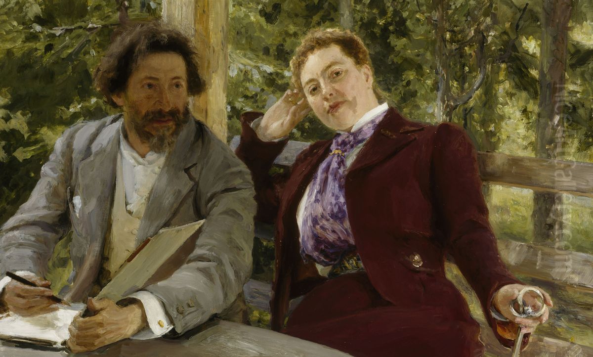 Dubbelportratt av Natalia Nordman och Ilja Repin Oil Painting by Repin Iliya