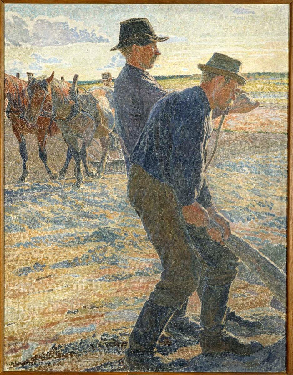 Ploughmen Oil Painting by Carl Wilhelm Wilhelmson