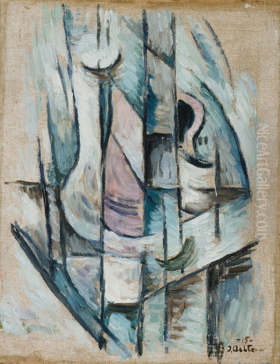 Cubist Still-Life ; Cubist Composition Oil Painting by Ilmari Aalto