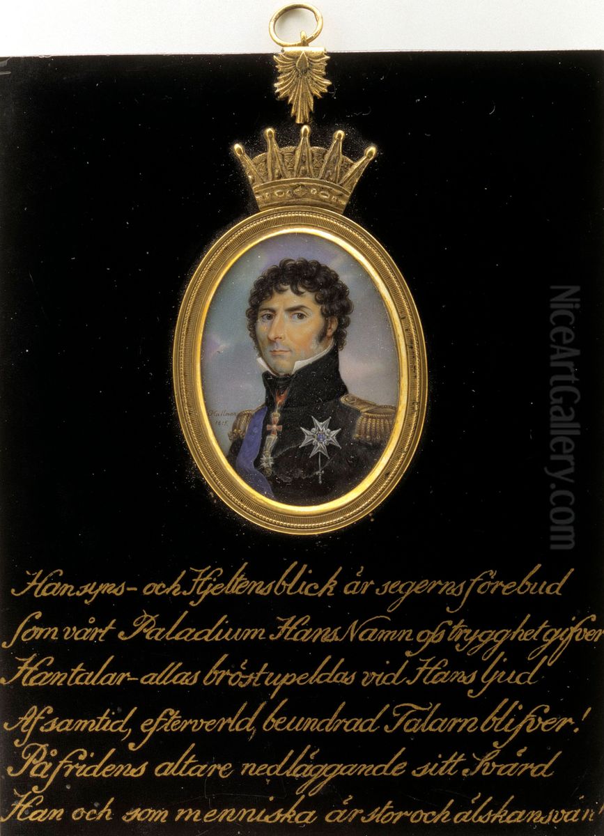 Kung Karl XIV Johan Oil Painting by Gustaf Hieronymus Hallman