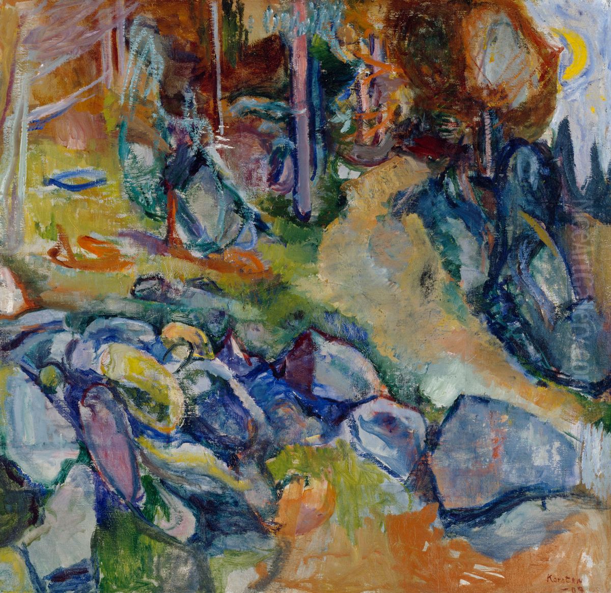 Decorative Landscape Oil Painting by Ludvig Karsten