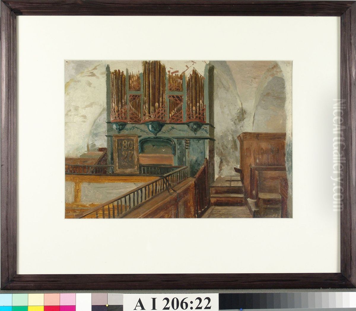 Finstromin kirkon urut, luonnos Oil Painting by Karl Jansson