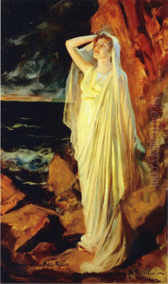 Aino Ackte as Alcestis on the Banks of the Styx, Role Portrait Oil Painting by Albert Edelfelt