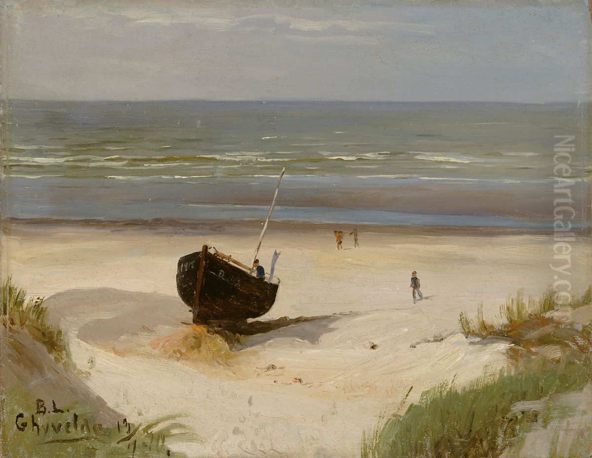 Boat on the Shore Oil Painting by Berndt Lindholm