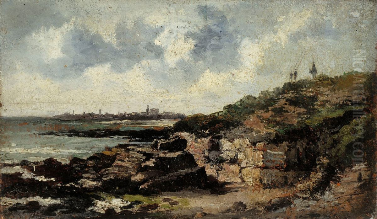 Shore Landscape, Le Havre Oil Painting by Eugene Louis Boudin
