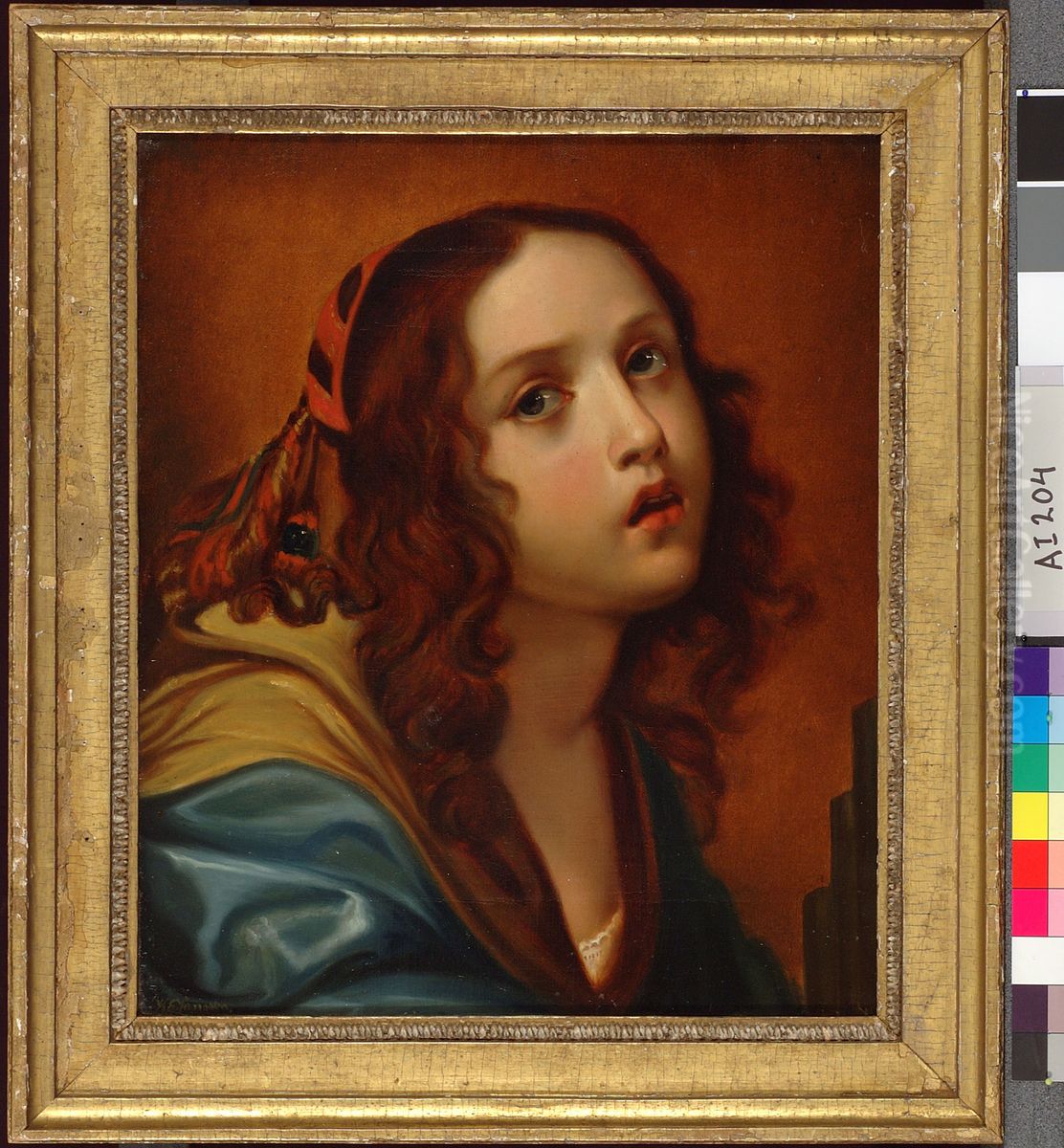 Naisen paa, kopio Carlo Dolcin mukaan Oil Painting by Karl Jansson