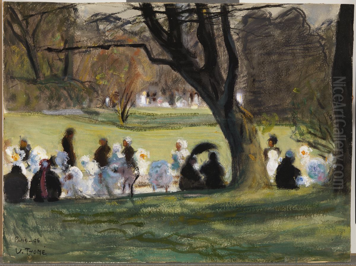 Parkbild fran Paris Oil Painting by Verner Thome